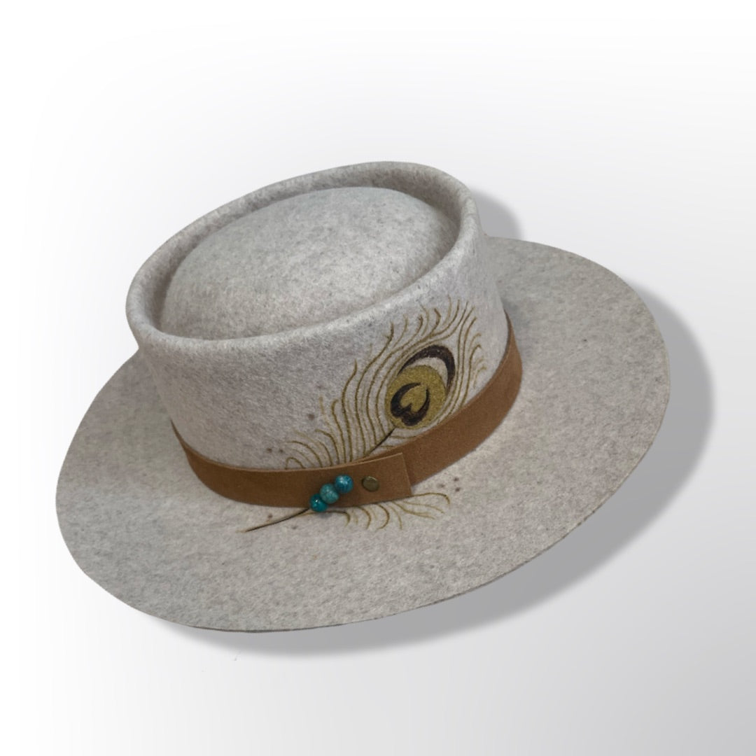 WILLAMETTE HAT - OATMEAL ~ BRIDAL COLLECTION – My Wine Hat display picture 1